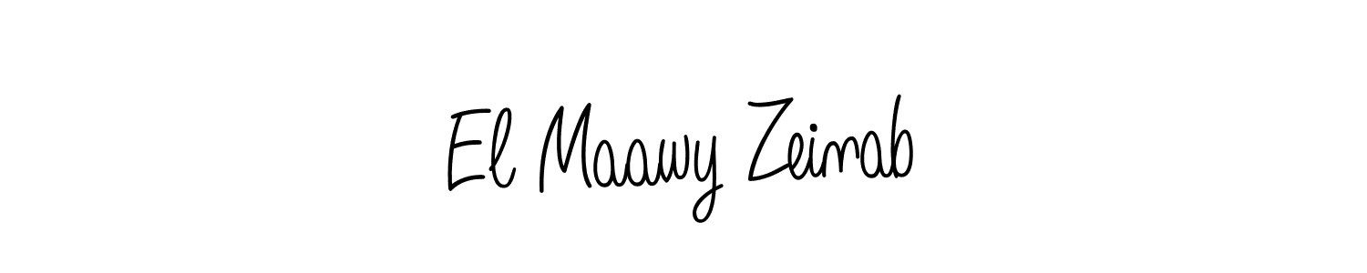 Make a beautiful signature design for name El Maawy Zeinab. With this signature (Angelique-Rose-font-FFP) style, you can create a handwritten signature for free. El Maawy Zeinab signature style 5 images and pictures png