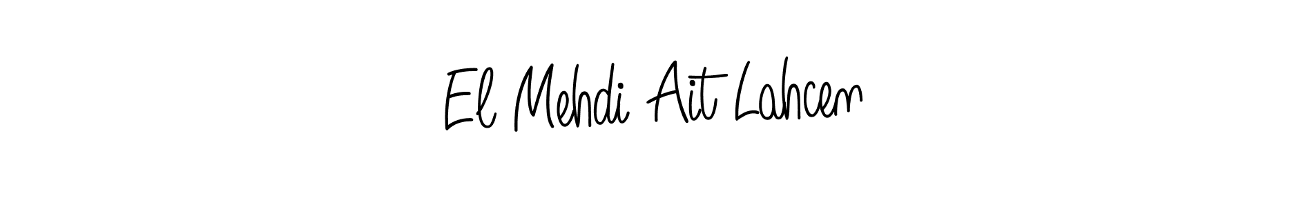 Design your own signature with our free online signature maker. With this signature software, you can create a handwritten (Angelique-Rose-font-FFP) signature for name El Mehdi Ait Lahcen. El Mehdi Ait Lahcen signature style 5 images and pictures png