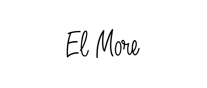 if you are searching for the best signature style for your name El More. so please give up your signature search. here we have designed multiple signature styles  using Angelique-Rose-font-FFP. El More signature style 5 images and pictures png