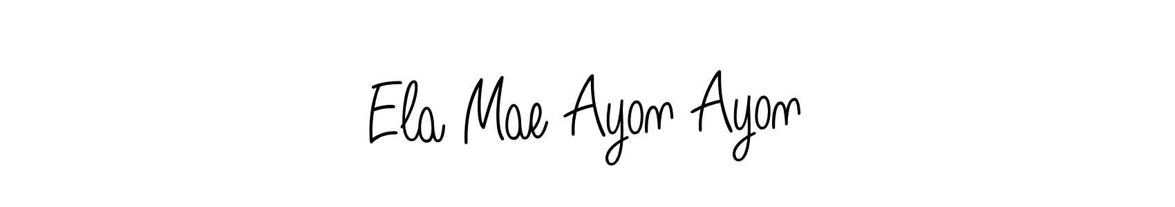 How to make Ela Mae Ayon Ayon name signature. Use Angelique-Rose-font-FFP style for creating short signs online. This is the latest handwritten sign. Ela Mae Ayon Ayon signature style 5 images and pictures png