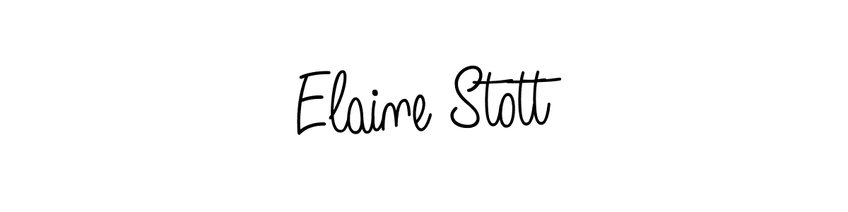 The best way (Angelique-Rose-font-FFP) to make a short signature is to pick only two or three words in your name. The name Elaine Stott include a total of six letters. For converting this name. Elaine Stott signature style 5 images and pictures png