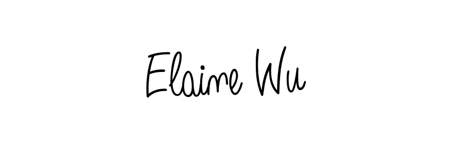 You should practise on your own different ways (Angelique-Rose-font-FFP) to write your name (Elaine Wu) in signature. don't let someone else do it for you. Elaine Wu signature style 5 images and pictures png