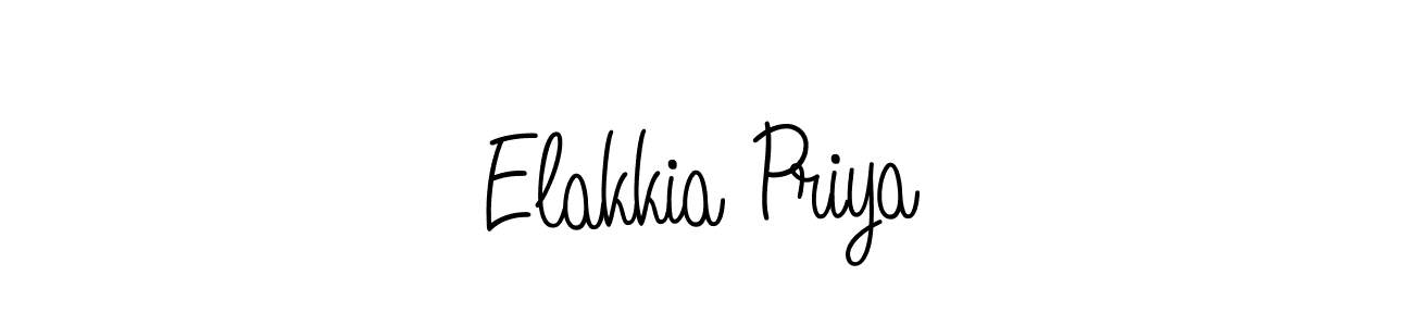 Design your own signature with our free online signature maker. With this signature software, you can create a handwritten (Angelique-Rose-font-FFP) signature for name Elakkia Priya. Elakkia Priya signature style 5 images and pictures png