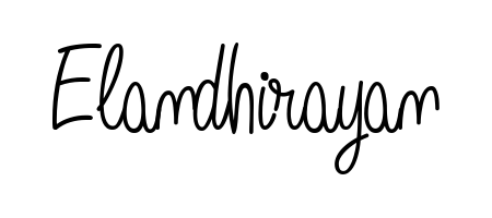 Design your own signature with our free online signature maker. With this signature software, you can create a handwritten (Angelique-Rose-font-FFP) signature for name Elandhirayan. Elandhirayan signature style 5 images and pictures png