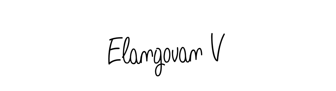 How to Draw Elangovan V signature style? Angelique-Rose-font-FFP is a latest design signature styles for name Elangovan V. Elangovan V signature style 5 images and pictures png