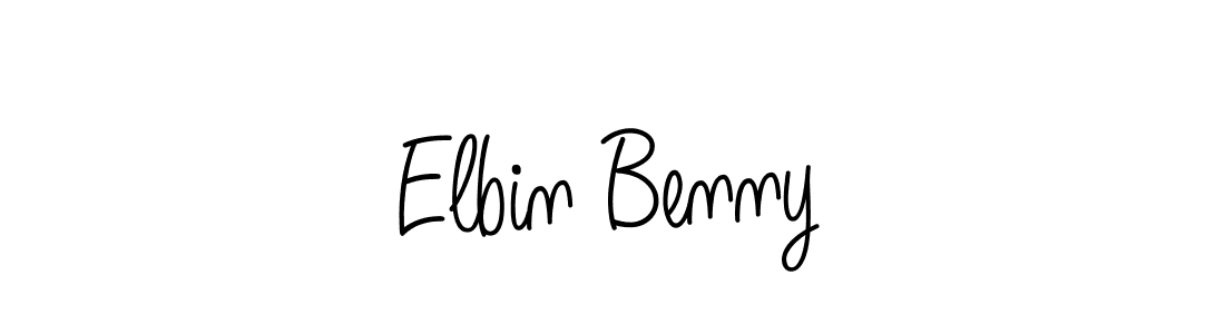 You should practise on your own different ways (Angelique-Rose-font-FFP) to write your name (Elbin Benny) in signature. don't let someone else do it for you. Elbin Benny signature style 5 images and pictures png