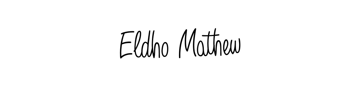 You should practise on your own different ways (Angelique-Rose-font-FFP) to write your name (Eldho Mathew) in signature. don't let someone else do it for you. Eldho Mathew signature style 5 images and pictures png