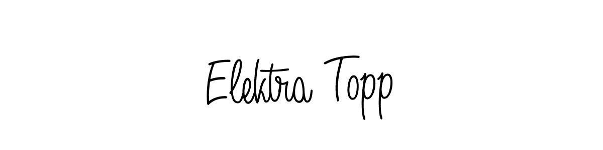 Elektra Topp stylish signature style. Best Handwritten Sign (Angelique-Rose-font-FFP) for my name. Handwritten Signature Collection Ideas for my name Elektra Topp. Elektra Topp signature style 5 images and pictures png