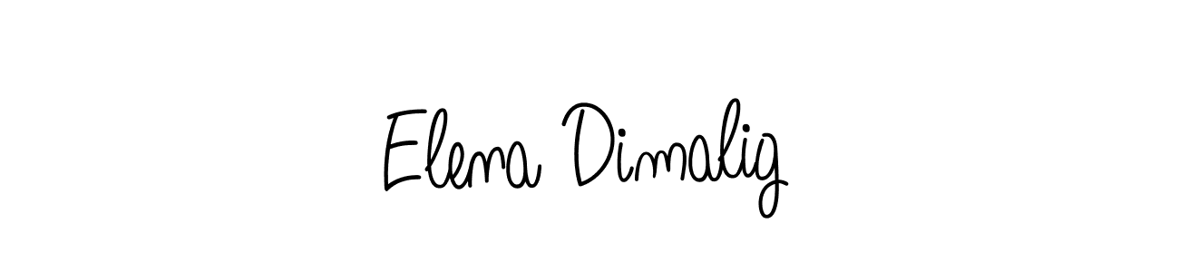 Make a beautiful signature design for name Elena Dimalig. With this signature (Angelique-Rose-font-FFP) style, you can create a handwritten signature for free. Elena Dimalig signature style 5 images and pictures png