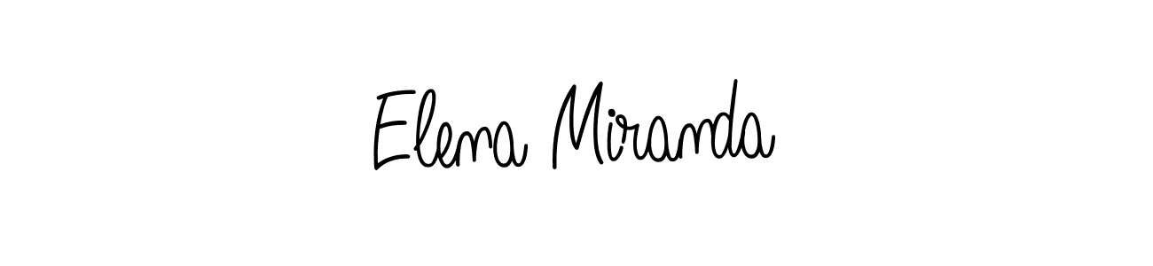 How to make Elena Miranda name signature. Use Angelique-Rose-font-FFP style for creating short signs online. This is the latest handwritten sign. Elena Miranda signature style 5 images and pictures png