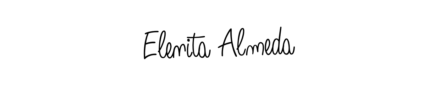 The best way (Angelique-Rose-font-FFP) to make a short signature is to pick only two or three words in your name. The name Elenita Almeda include a total of six letters. For converting this name. Elenita Almeda signature style 5 images and pictures png