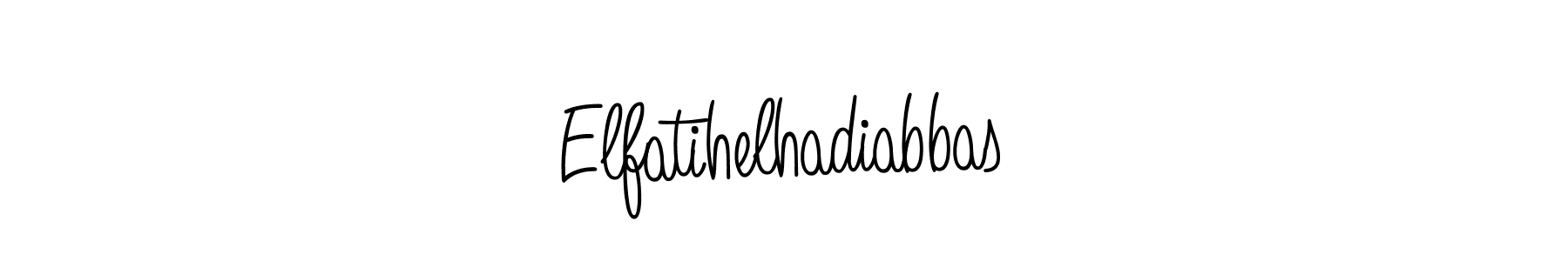 Make a beautiful signature design for name Elfatihelhadiabbas. With this signature (Angelique-Rose-font-FFP) style, you can create a handwritten signature for free. Elfatihelhadiabbas signature style 5 images and pictures png