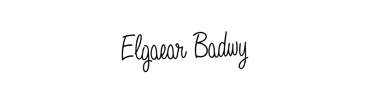 You should practise on your own different ways (Angelique-Rose-font-FFP) to write your name (Elgaear Badwy) in signature. don't let someone else do it for you. Elgaear Badwy signature style 5 images and pictures png