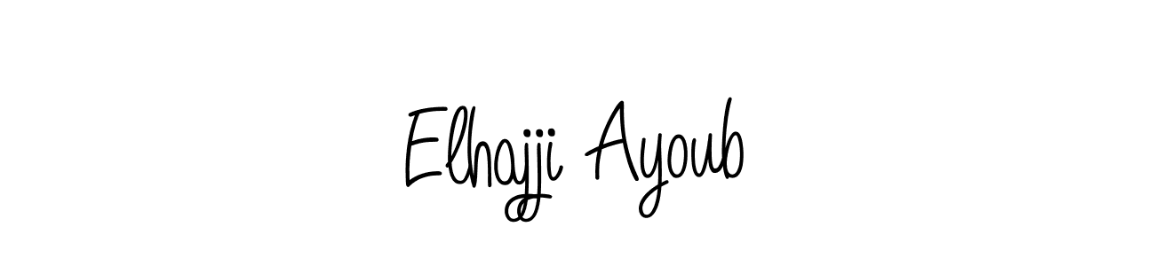 The best way (Angelique-Rose-font-FFP) to make a short signature is to pick only two or three words in your name. The name Elhajji Ayoub include a total of six letters. For converting this name. Elhajji Ayoub signature style 5 images and pictures png