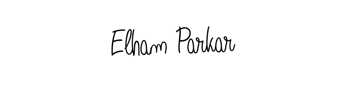 You should practise on your own different ways (Angelique-Rose-font-FFP) to write your name (Elham Parkar) in signature. don't let someone else do it for you. Elham Parkar signature style 5 images and pictures png