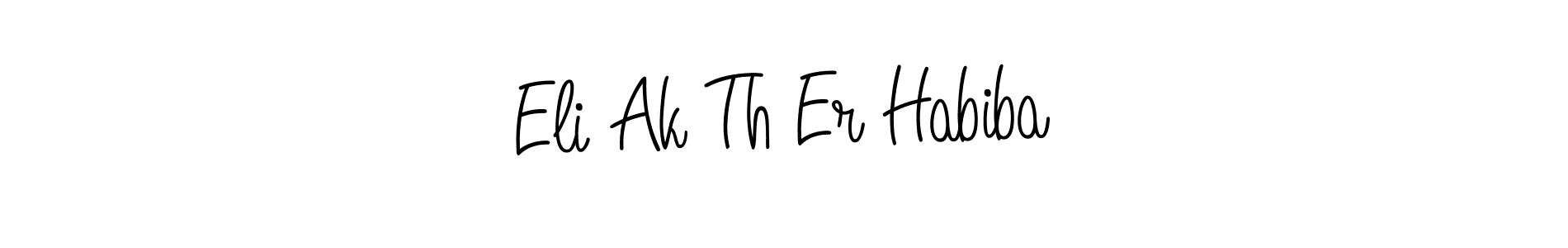 You should practise on your own different ways (Angelique-Rose-font-FFP) to write your name (Eli Ak Th Er Habiba) in signature. don't let someone else do it for you. Eli Ak Th Er Habiba signature style 5 images and pictures png