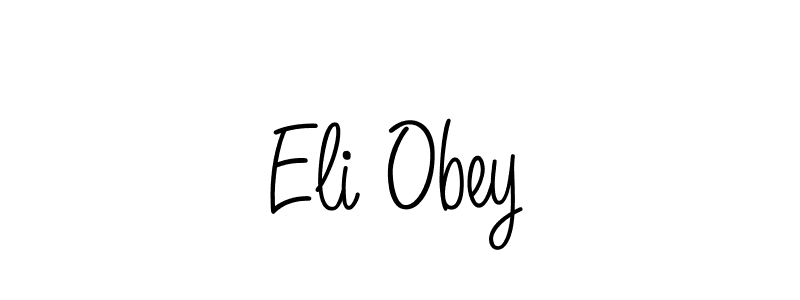 How to Draw Eli Obey signature style? Angelique-Rose-font-FFP is a latest design signature styles for name Eli Obey. Eli Obey signature style 5 images and pictures png