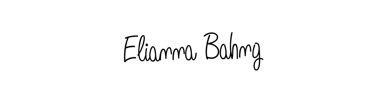 Design your own signature with our free online signature maker. With this signature software, you can create a handwritten (Angelique-Rose-font-FFP) signature for name Elianna Bahng. Elianna Bahng signature style 5 images and pictures png