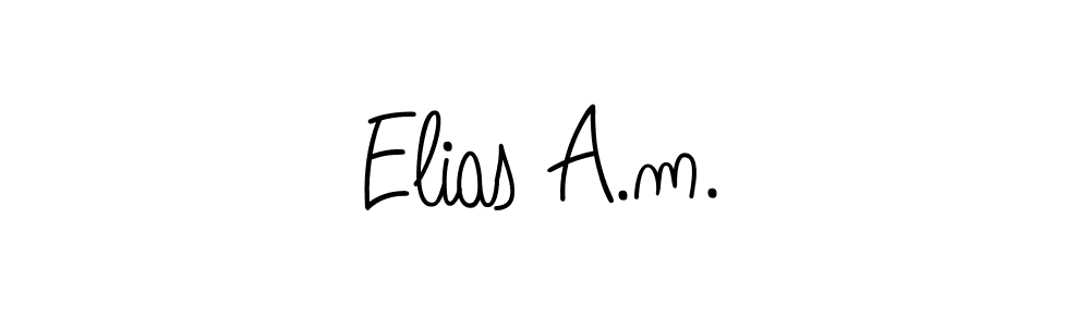 Make a beautiful signature design for name Elias A.m.. With this signature (Angelique-Rose-font-FFP) style, you can create a handwritten signature for free. Elias A.m. signature style 5 images and pictures png