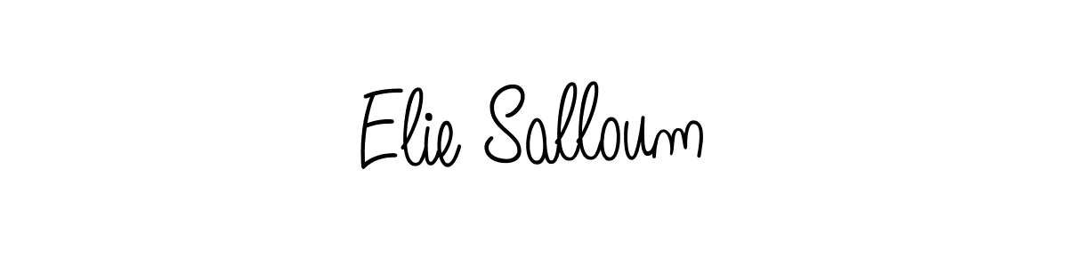 You should practise on your own different ways (Angelique-Rose-font-FFP) to write your name (Elie Salloum) in signature. don't let someone else do it for you. Elie Salloum signature style 5 images and pictures png