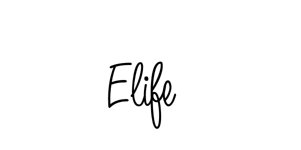 Use a signature maker to create a handwritten signature online. With this signature software, you can design (Angelique-Rose-font-FFP) your own signature for name Elife . Elife  signature style 5 images and pictures png