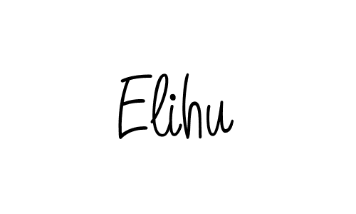 Use a signature maker to create a handwritten signature online. With this signature software, you can design (Angelique-Rose-font-FFP) your own signature for name Elihu. Elihu signature style 5 images and pictures png
