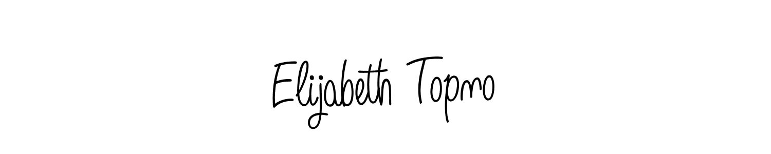 Create a beautiful signature design for name Elijabeth Topno. With this signature (Angelique-Rose-font-FFP) fonts, you can make a handwritten signature for free. Elijabeth Topno signature style 5 images and pictures png