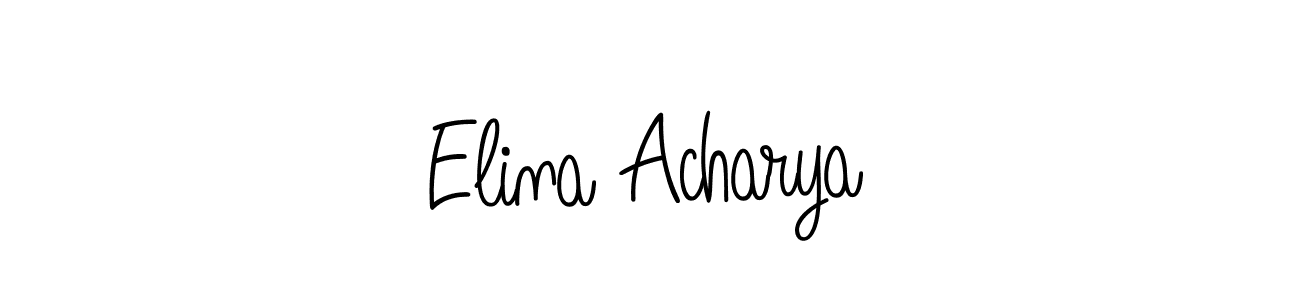 Create a beautiful signature design for name Elina Acharya. With this signature (Angelique-Rose-font-FFP) fonts, you can make a handwritten signature for free. Elina Acharya signature style 5 images and pictures png