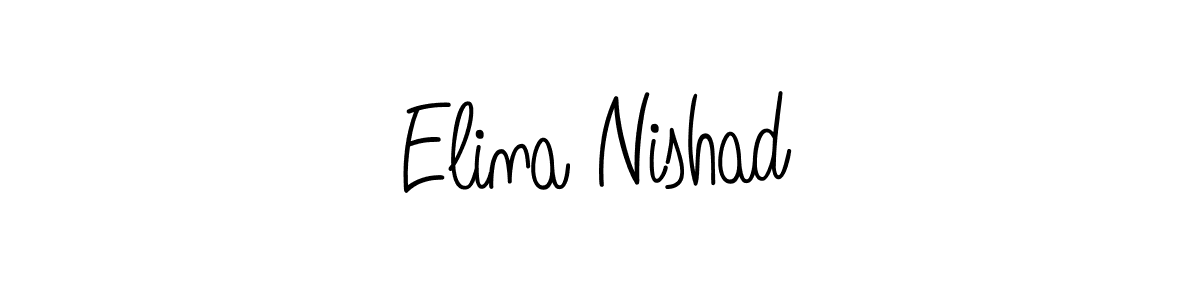 You should practise on your own different ways (Angelique-Rose-font-FFP) to write your name (Elina Nishad) in signature. don't let someone else do it for you. Elina Nishad signature style 5 images and pictures png