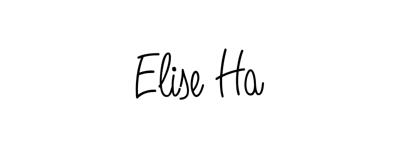 You should practise on your own different ways (Angelique-Rose-font-FFP) to write your name (Elise Ha) in signature. don't let someone else do it for you. Elise Ha signature style 5 images and pictures png