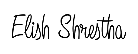 The Angelique-Rose-font-FFP font transforms the name Elish Shrestha into an executive sign with sharp precision and distinguished character. Elish Shrestha signature style 5 images and pictures png