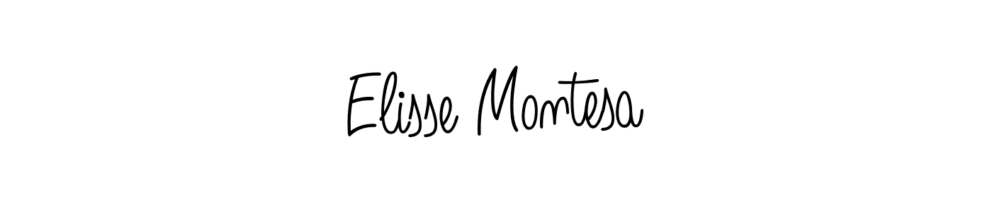 The best way (Angelique-Rose-font-FFP) to make a short signature is to pick only two or three words in your name. The name Elisse Montesa include a total of six letters. For converting this name. Elisse Montesa signature style 5 images and pictures png