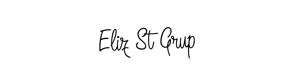 Eliz St Grup stylish signature style. Best Handwritten Sign (Angelique-Rose-font-FFP) for my name. Handwritten Signature Collection Ideas for my name Eliz St Grup. Eliz St Grup signature style 5 images and pictures png