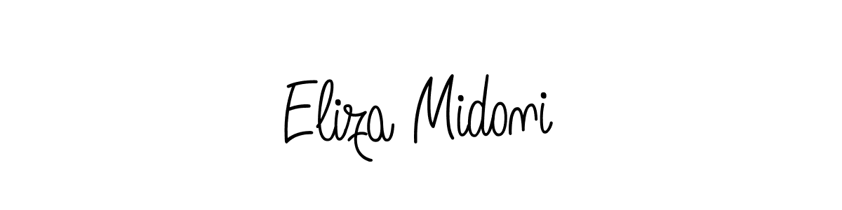 Use a signature maker to create a handwritten signature online. With this signature software, you can design (Angelique-Rose-font-FFP) your own signature for name Eliza Midoni. Eliza Midoni signature style 5 images and pictures png