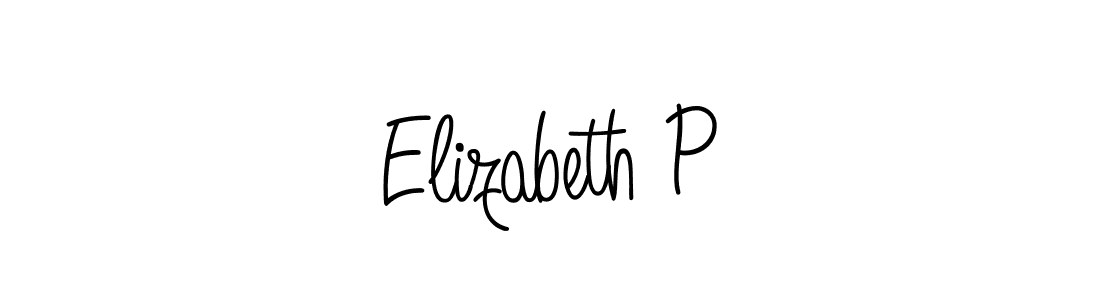 The best way (Angelique-Rose-font-FFP) to make a short signature is to pick only two or three words in your name. The name Elizabeth P include a total of six letters. For converting this name. Elizabeth P signature style 5 images and pictures png