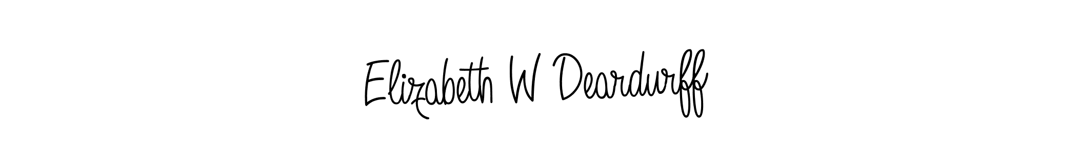 How to make Elizabeth W Deardurff signature? Angelique-Rose-font-FFP is a professional autograph style. Create handwritten signature for Elizabeth W Deardurff name. Elizabeth W Deardurff signature style 5 images and pictures png