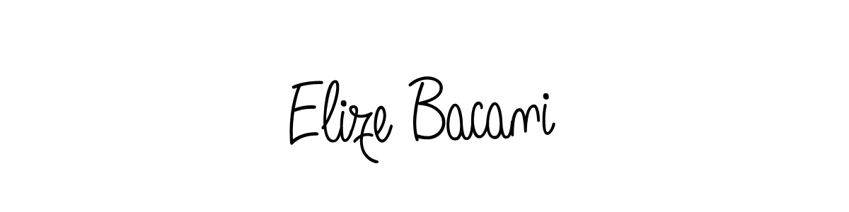 Elize Bacani stylish signature style. Best Handwritten Sign (Angelique-Rose-font-FFP) for my name. Handwritten Signature Collection Ideas for my name Elize Bacani. Elize Bacani signature style 5 images and pictures png