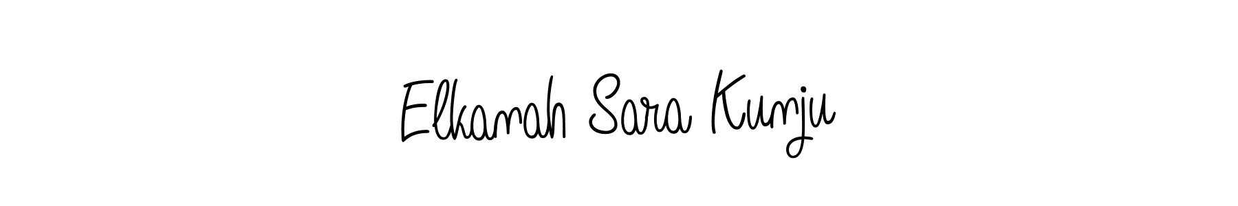 Create a beautiful signature design for name Elkanah Sara Kunju. With this signature (Angelique-Rose-font-FFP) fonts, you can make a handwritten signature for free. Elkanah Sara Kunju signature style 5 images and pictures png