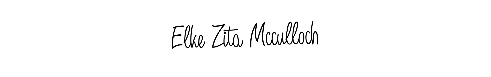 The best way (Angelique-Rose-font-FFP) to make a short signature is to pick only two or three words in your name. The name Elke Zita Mcculloch include a total of six letters. For converting this name. Elke Zita Mcculloch signature style 5 images and pictures png