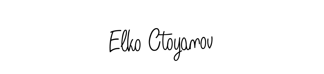 How to make Elko Ctoyanov name signature. Use Angelique-Rose-font-FFP style for creating short signs online. This is the latest handwritten sign. Elko Ctoyanov signature style 5 images and pictures png