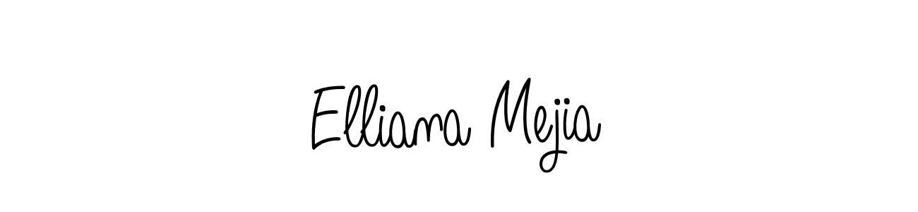 You should practise on your own different ways (Angelique-Rose-font-FFP) to write your name (Elliana Mejia) in signature. don't let someone else do it for you. Elliana Mejia signature style 5 images and pictures png