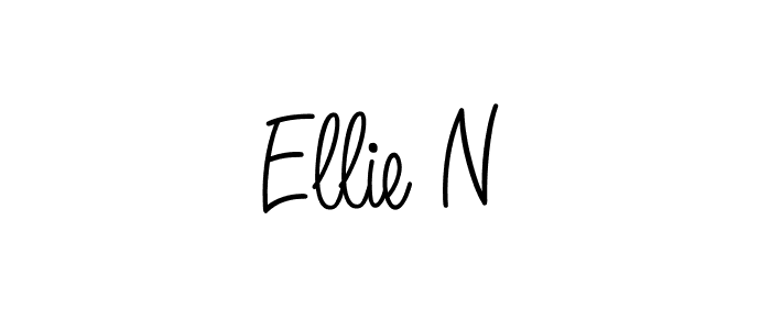 Make a beautiful signature design for name Ellie N. With this signature (Angelique-Rose-font-FFP) style, you can create a handwritten signature for free. Ellie N signature style 5 images and pictures png