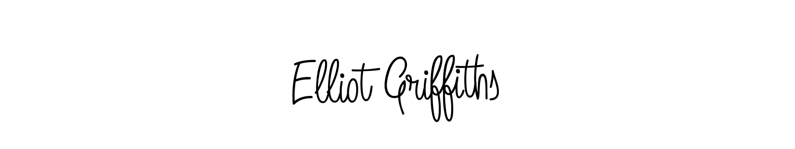 You should practise on your own different ways (Angelique-Rose-font-FFP) to write your name (Elliot Griffiths) in signature. don't let someone else do it for you. Elliot Griffiths signature style 5 images and pictures png