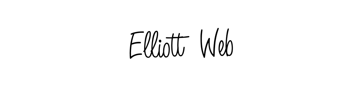The best way (Angelique-Rose-font-FFP) to make a short signature is to pick only two or three words in your name. The name Elliott  Web include a total of six letters. For converting this name. Elliott  Web signature style 5 images and pictures png