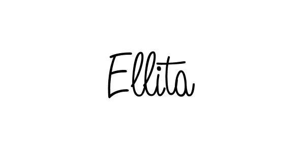 You should practise on your own different ways (Angelique-Rose-font-FFP) to write your name (Ellita) in signature. don't let someone else do it for you. Ellita signature style 5 images and pictures png