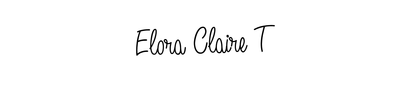 You should practise on your own different ways (Angelique-Rose-font-FFP) to write your name (Elora Claire T) in signature. don't let someone else do it for you. Elora Claire T signature style 5 images and pictures png