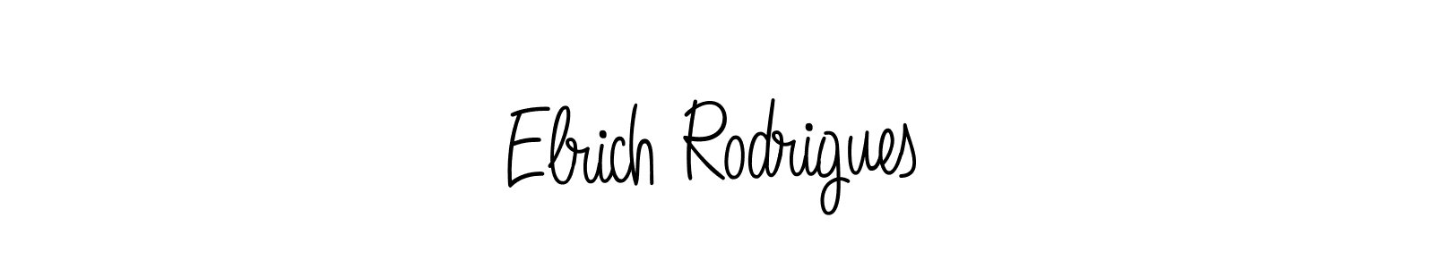 How to make Elrich Rodrigues name signature. Use Angelique-Rose-font-FFP style for creating short signs online. This is the latest handwritten sign. Elrich Rodrigues signature style 5 images and pictures png