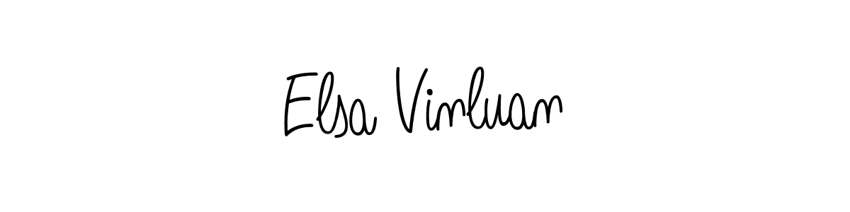 How to make Elsa Vinluan name signature. Use Angelique-Rose-font-FFP style for creating short signs online. This is the latest handwritten sign. Elsa Vinluan signature style 5 images and pictures png