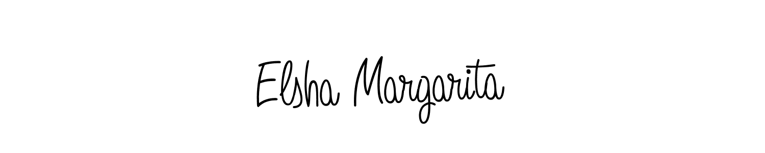How to make Elsha Margarita name signature. Use Angelique-Rose-font-FFP style for creating short signs online. This is the latest handwritten sign. Elsha Margarita signature style 5 images and pictures png