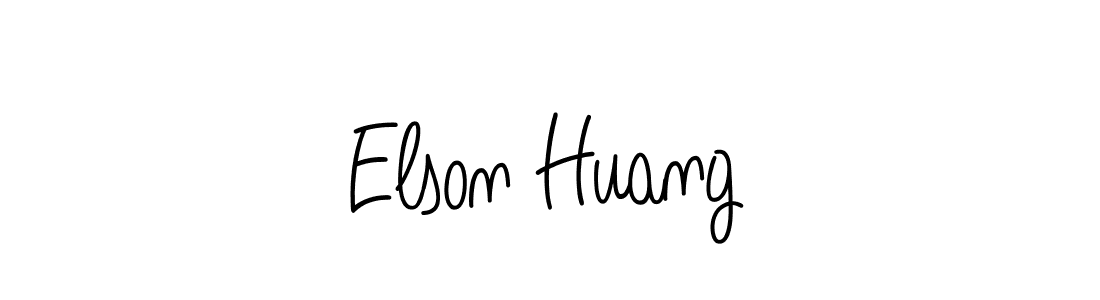 Design your own signature with our free online signature maker. With this signature software, you can create a handwritten (Angelique-Rose-font-FFP) signature for name Elson Huang. Elson Huang signature style 5 images and pictures png